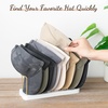image:imageMkono Hat Organizer for Baseball Caps Hat Holder for 10 Baseball Caps Tabletop Hat Rack Stand Hat Storage Display Cap Organizer for Desk Closet Shelf Dresser Black SmallWhite