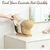 image:imageMkono Hat Organizer for Baseball Caps Hat Holder for 10 Baseball Caps Tabletop Hat Rack Stand Hat Storage Display Cap Organizer for Desk Closet Shelf Dresser Black SmallWood