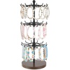 image:imageMkono Bracelet Holder Gold Metal Rotating Bracelet Display Stand 3 Tier Jewelry Tower rack with 36 Hooks and Wood Base Modern Adjustable Storage Organizer Tree for Selling Bangle Accessories WoodBrown