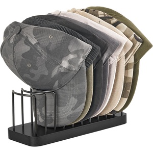 image:imageMkono Hat Organizer for Baseball Caps Hat Holder for 10 Baseball Caps Tabletop Hat Rack Stand Hat Storage Display Cap Organizer for Desk Closet Shelf Dresser Black SmallBlack