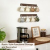 image:imageMkono Coffee Mug Holder Wall Mounted Rustic Coffee Mug Rack with 8 Hooks Metal Display Shelf Wooden Tea Cup Organizer Hanger for Kitchen Dining Room Cabinet Coffee BarSet of 2 BrownBrown