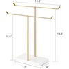 image:imageMkono Headband Holder Hair Bow Organizer for Girl Metal 2 Tier Hairbow Hanger with Wood Tray Hair Accessories Storage Stand for Nursery Girls Room Bedroom College Dorm Decor Gold