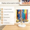 image:imageMkono Medal Hanger Display Metal Medal Holder Race Award Medals Display Stand for Running Sports Marathon Wrestling Taekwondo Wood and Iron Material 12x16 Inches BlackGold and white