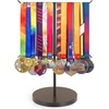 image:imageMkono Medal Hanger Display Metal Medal Holder Race Award Medals Display Stand for Running Sports Marathon Wrestling Taekwondo Wood and Iron Material 12x16 Inches BlackBlack and walnut