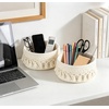 image:imageMkono Macrame Makeup Brush Holder Organizer Comb Brushes Mini Storage Basket Set of 2 Boho Decor Baskets for Pen Pencil Box Container Small IvoryIvory