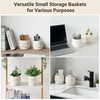 image:imageMkono Macrame Makeup Brush Holder Organizer Comb Brushes Mini Storage Basket Set of 2 Boho Decor Baskets for Pen Pencil Box Container Small IvoryIvory