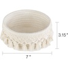 image:imageMkono Macrame Makeup Brush Holder Organizer Comb Brushes Mini Storage Basket Set of 2 Boho Decor Baskets for Pen Pencil Box Container Small IvoryIvory