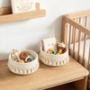 image:imageMkono Macrame Makeup Brush Holder Organizer Comb Brushes Mini Storage Basket Set of 2 Boho Decor Baskets for Pen Pencil Box Container Small IvoryIvory