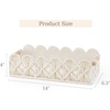 image:imageMkono Macrame Storage Basket Scalloped Edge Toilet Paper Basket Boho Woven Decor Small Countertop Organizer with Handles for Shelf Living Room Bedroom HomeOffice 1 Pack Ivory