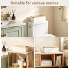 image:imageMkono Tampon Holder Wood Storage Box with Lid Rectangle Sanitary Pad with 2 Removable Dividers Decorative Feminine Product Organizer Basket for Shelf Bedroom Bathroom