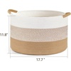 image:imageMkono Woven Storage Basket 47L Cotton Rope Blanket Basket with Handles Boho Decorative Bin Laundry Hamper for Toys Pillows Clothes Living Room Nursery 177W x 118H