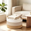 image:imageMkono Woven Storage Basket 47L Cotton Rope Blanket Basket with Handles Boho Decorative Bin Laundry Hamper for Toys Pillows Clothes Living Room Nursery 177W x 118H