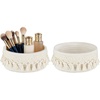 image:imageMkono Macrame Makeup Brush Holder Organizer Comb Brushes Mini Storage Basket Set of 2 Boho Decor Baskets for Pen Pencil Box Container Small IvoryIvory