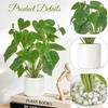 image:imageMkono Fake Plants in Pot 11 Potted Artificial Plants for Home Decor Indoor Faux Green Leaf Plant with Planter for Desk Shelf Table Office Room Decoration Grey SmallWhite