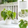 image:imageMkono Fake Plants in Pot 11 Potted Artificial Plants for Home Decor Indoor Faux Green Leaf Plant with Planter for Desk Shelf Table Office Room Decoration Grey SmallWhite