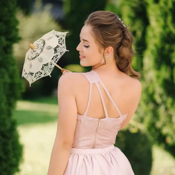 Mini Lace Parasol Umbrella  Tiny White Vintage Wedding Bridal Umbrella for Photo Props Wedding Table Decoration Wedding Guest Small Parasol 15x26cm