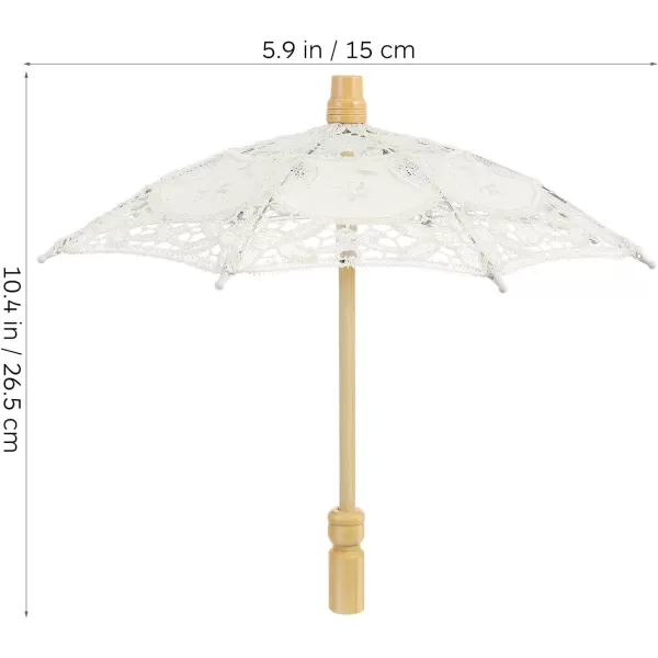 Mini Lace Parasol Umbrella  Tiny White Vintage Wedding Bridal Umbrella for Photo Props Wedding Table Decoration Wedding Guest Small Parasol 15x26cm