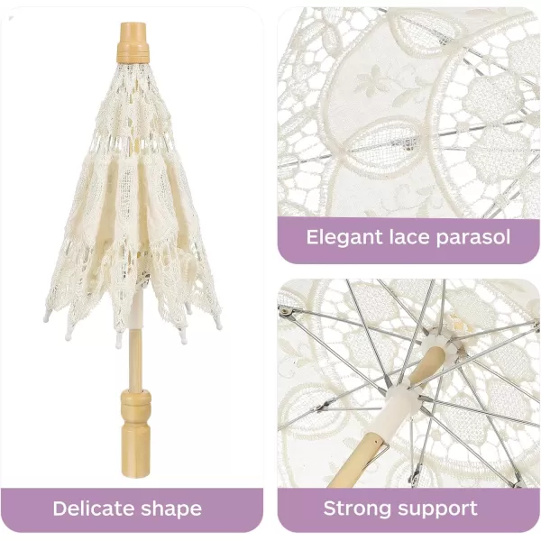 Mini Lace Parasol Umbrella  Tiny White Vintage Wedding Bridal Umbrella for Photo Props Wedding Table Decoration Wedding Guest Small Parasol 15x26cm