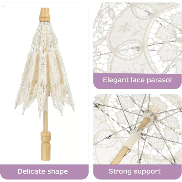Mini Lace Parasol Umbrella  Tiny White Vintage Wedding Bridal Umbrella for Photo Props Wedding Table Decoration Wedding Guest Small Parasol 15x26cm