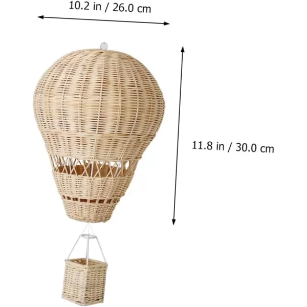 Rattan Hot Air Balloon Inflatable Planets Hot Air Balloon Decor Hot Air Balloon Props Decorative Hot Air Balloon WallMounted Hot Air Balloon Rattan Crafts Photo Props NaturalBeige