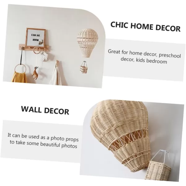 Rattan Hot Air Balloon Inflatable Planets Hot Air Balloon Decor Hot Air Balloon Props Decorative Hot Air Balloon WallMounted Hot Air Balloon Rattan Crafts Photo Props NaturalBeige