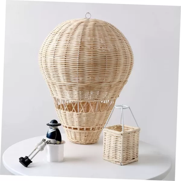 Rattan Hot Air Balloon Inflatable Planets Hot Air Balloon Decor Hot Air Balloon Props Decorative Hot Air Balloon WallMounted Hot Air Balloon Rattan Crafts Photo Props NaturalBeige