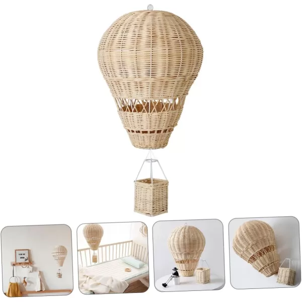 Rattan Hot Air Balloon Inflatable Planets Hot Air Balloon Decor Hot Air Balloon Props Decorative Hot Air Balloon WallMounted Hot Air Balloon Rattan Crafts Photo Props NaturalBeige