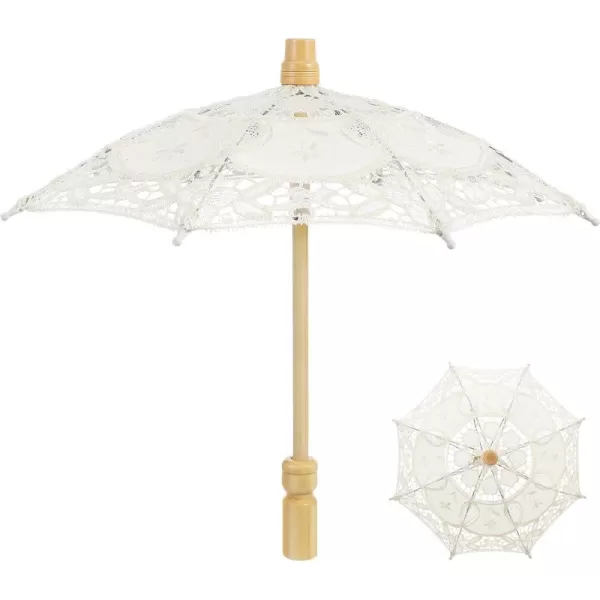 Mini Lace Parasol Umbrella  Tiny White Vintage Wedding Bridal Umbrella for Photo Props Wedding Table Decoration Wedding Guest Small Parasol 15x26cm