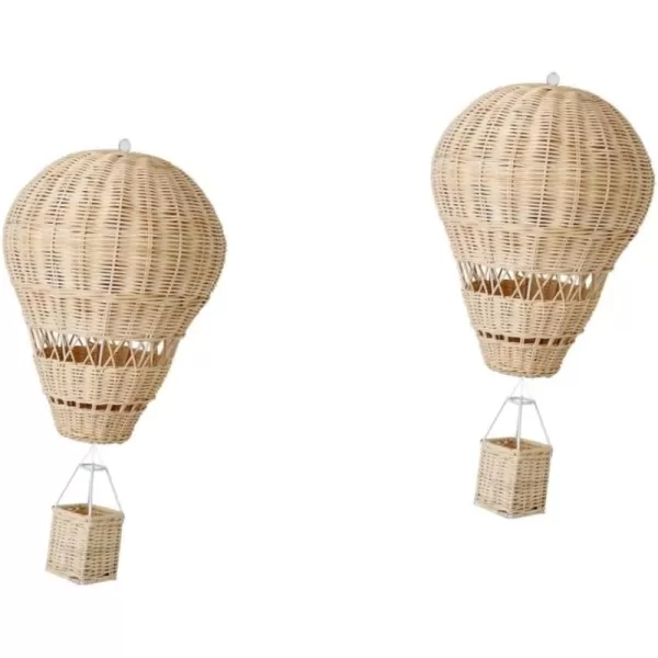 Rattan Hot Air Balloon Inflatable Planets Hot Air Balloon Decor Hot Air Balloon Props Decorative Hot Air Balloon WallMounted Hot Air Balloon Rattan Crafts Photo Props NaturalAs Shownx2pcs