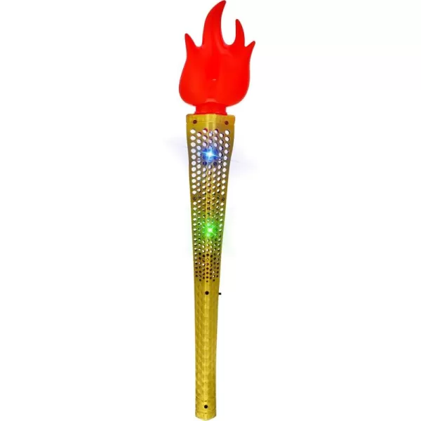 Toyvian Fun Torch Toy Simulation Pla stic Torches Prop Luminous Magics Wand Toy for School Cosplay Medieval Luau Themed Party Sports Competition