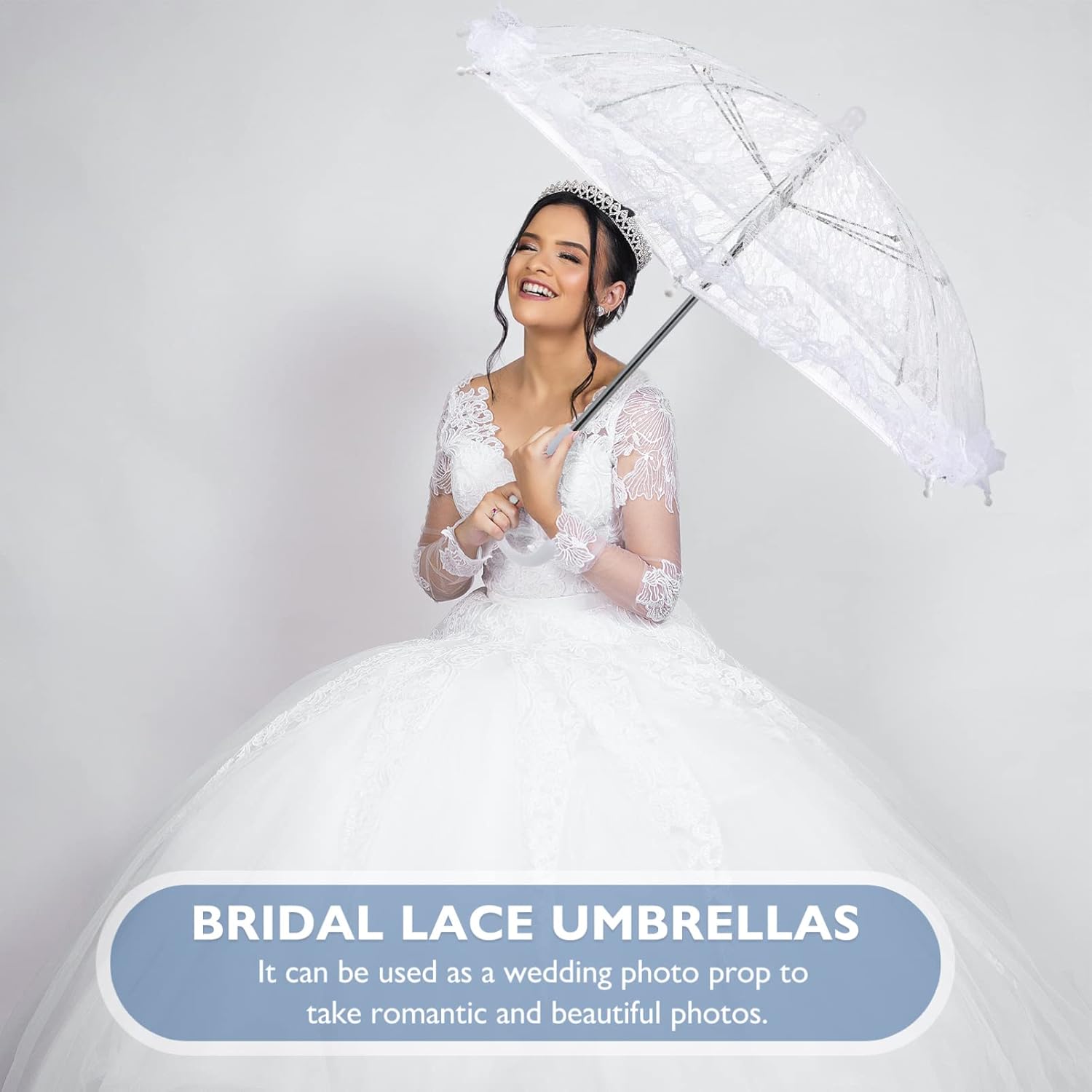 Toyvian Wedding Umbrellas Parasol Lace Parasol Umbrella Vintage Wedding Bridal Umbrella for Photo Props Wedding Decoration Wedding Lace Parasol Umbrella Retro