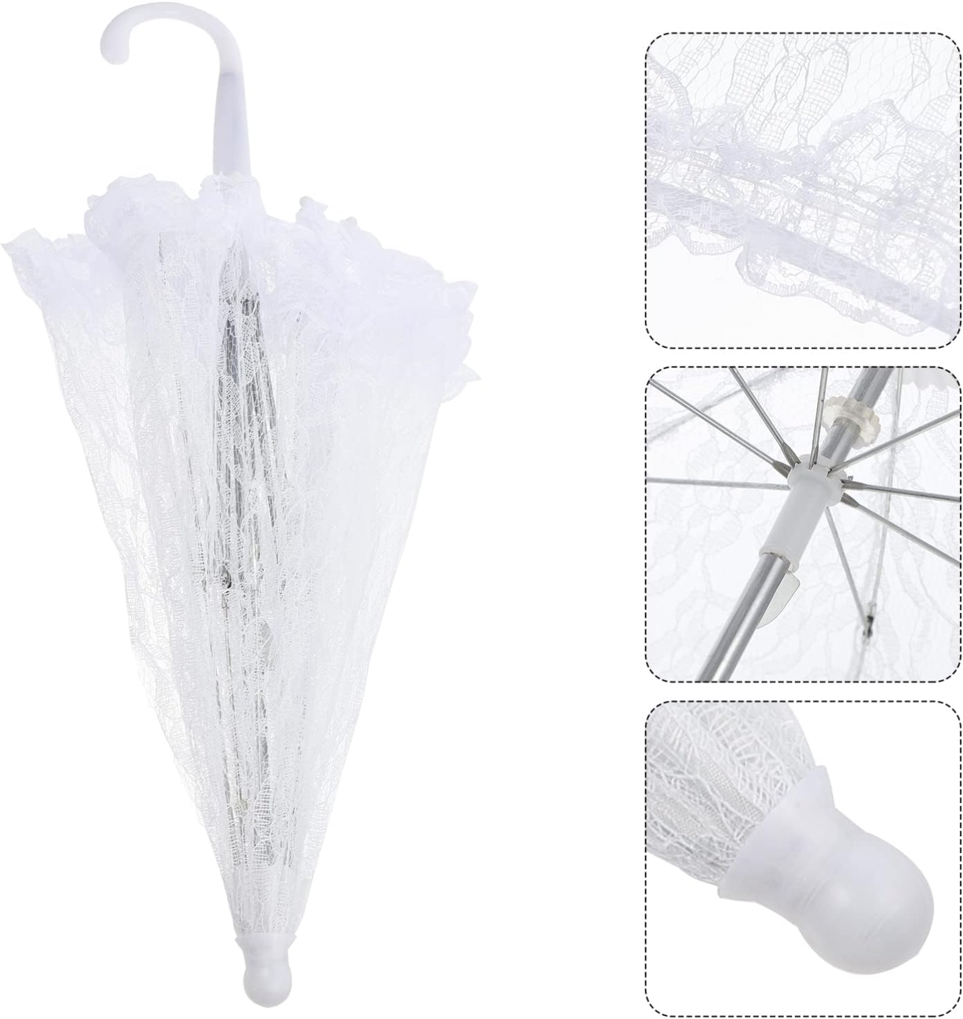 Toyvian Wedding Umbrellas Parasol Lace Parasol Umbrella Vintage Wedding Bridal Umbrella for Photo Props Wedding Decoration Wedding Lace Parasol Umbrella Retro