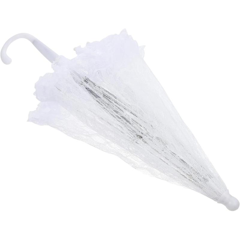 Toyvian Wedding Umbrellas Parasol Lace Parasol Umbrella Vintage Wedding Bridal Umbrella for Photo Props Wedding Decoration Wedding Lace Parasol Umbrella Retro