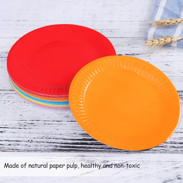 Birthday Party Cake Dessert Paper Plates 6quot Round Disposable Paper Plate Assorted Colors 50 PackRandom Color 