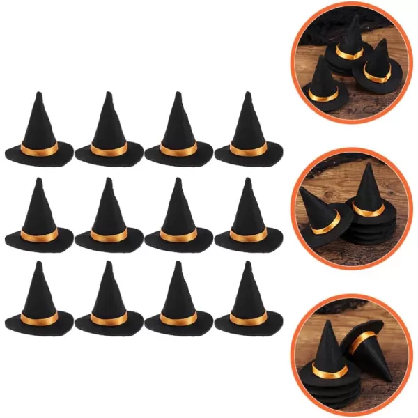 Toyvian 12PCS Halloween Mini Witch Hat Small Witch Hats for Crafts Mini Felt Hats DIY Crafts Wine Bottle Decor Halloween Party Wine Bottle Topper Bottle Decor Halloween Supplies