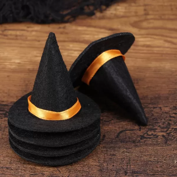 Toyvian 12PCS Halloween Mini Witch Hat Small Witch Hats for Crafts Mini Felt Hats DIY Crafts Wine Bottle Decor Halloween Party Wine Bottle Topper Bottle Decor Halloween Supplies