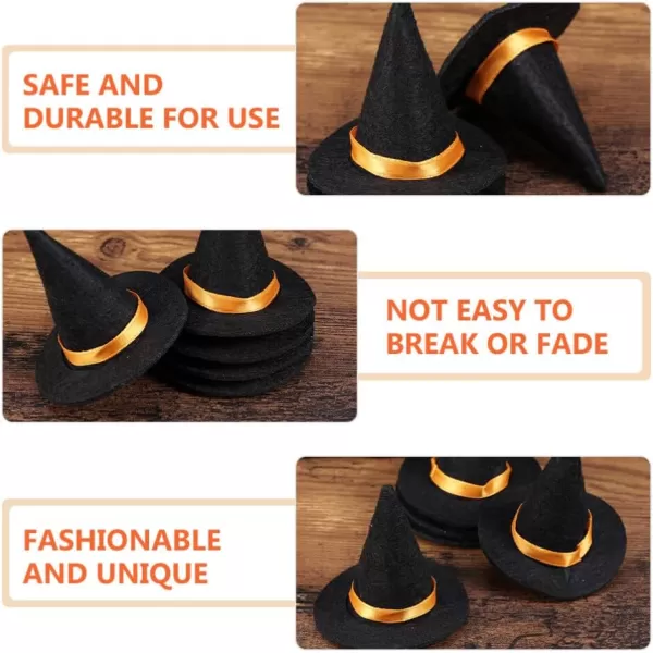 Toyvian 12PCS Halloween Mini Witch Hat Small Witch Hats for Crafts Mini Felt Hats DIY Crafts Wine Bottle Decor Halloween Party Wine Bottle Topper Bottle Decor Halloween Supplies