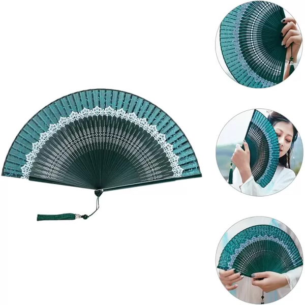 Toyvian 1pc Hollow Carved Bamboo Handheld Folding Fan Dance Handheld Fan Retro Fan