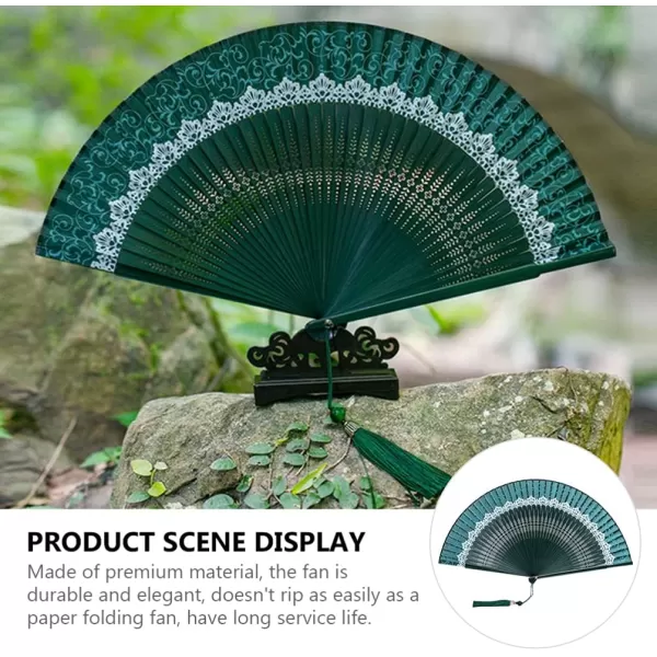 Toyvian 1pc Hollow Carved Bamboo Handheld Folding Fan Dance Handheld Fan Retro Fan