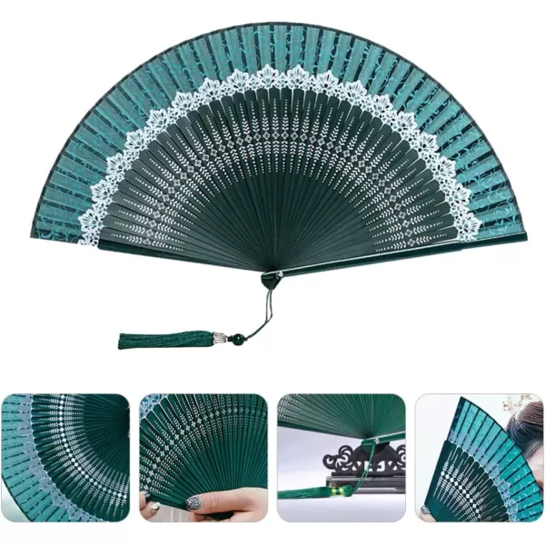 Toyvian 1pc Hollow Carved Bamboo Handheld Folding Fan Dance Handheld Fan Retro Fan