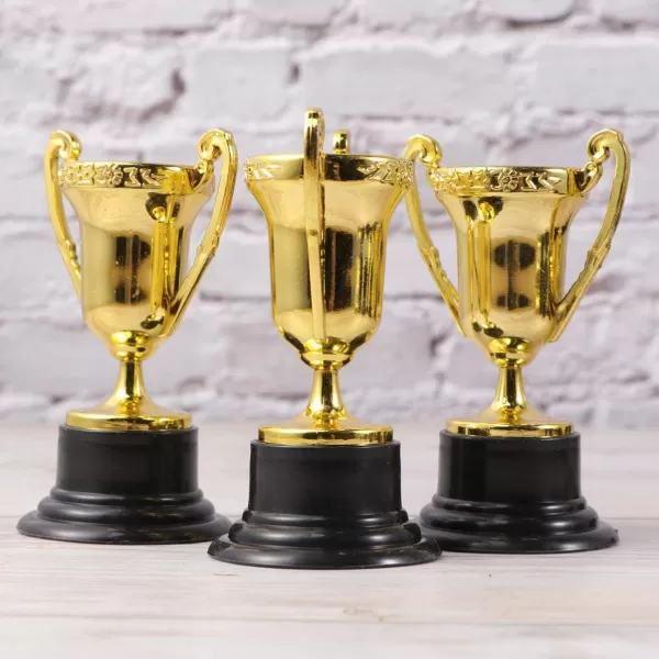 Toyvian 20Pcs Gold Award Trophy Cups Plastic Reward Trophies for Party Favors Props Winning Prizes Competitions for and Adults