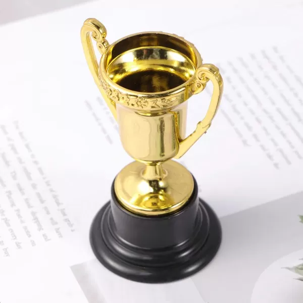 Toyvian 20Pcs Gold Award Trophy Cups Plastic Reward Trophies for Party Favors Props Winning Prizes Competitions for and Adults