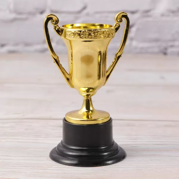 Toyvian 20Pcs Gold Award Trophy Cups Plastic Reward Trophies for Party Favors Props Winning Prizes Competitions for and Adults