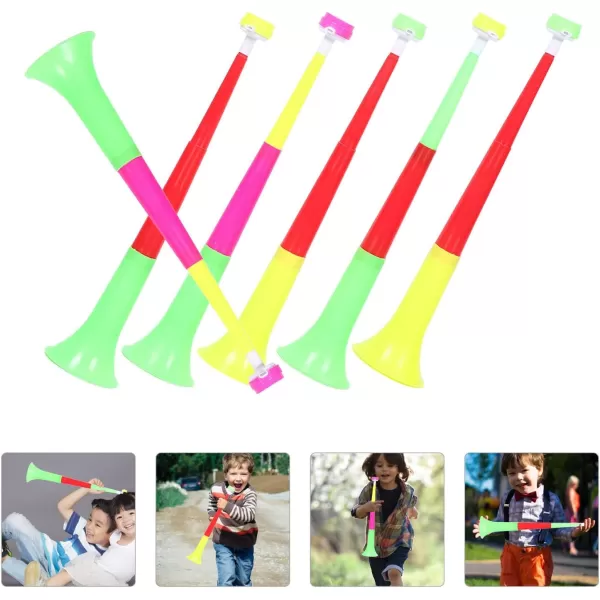 Toyvian 6PCS Football Horn Toy Trumpet Noise Maker Toy Plastic Horn Fan Cheering Horn Loudly Bugle Musical Trumpet Horn for Parties Events Soccer Sports Game Kids Carnival Party Favors