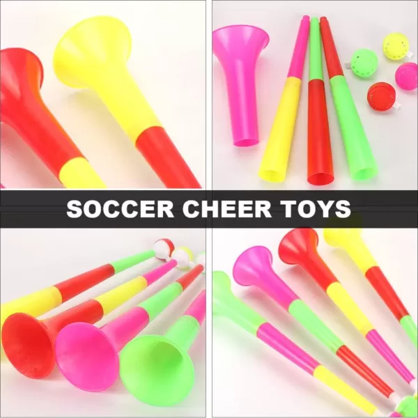 Toyvian 6PCS Football Horn Toy Trumpet Noise Maker Toy Plastic Horn Fan Cheering Horn Loudly Bugle Musical Trumpet Horn for Parties Events Soccer Sports Game Kids Carnival Party Favors