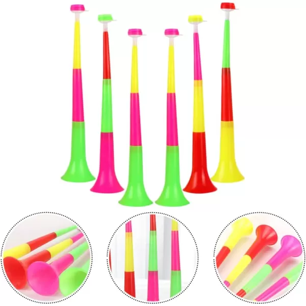 Toyvian 6PCS Football Horn Toy Trumpet Noise Maker Toy Plastic Horn Fan Cheering Horn Loudly Bugle Musical Trumpet Horn for Parties Events Soccer Sports Game Kids Carnival Party Favors