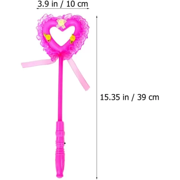 Toyvian 8pcs Fairy Princess Heart Wand LED Light Up Angel Wand Sticks Decorative Girls Dress up Wand for Christmas Birthday Party Costume Cosplay Supply