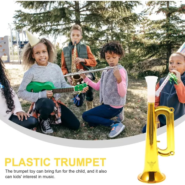 Toyvian Toy Trumpet Childrens Trumpet Toy 14pcs Plastic Trumpet Kids Trumpet Instrument Party Noise Makers Kids Birthday Party Favors Golden Kids Trumpet Toy Trumpet Party Air Horn