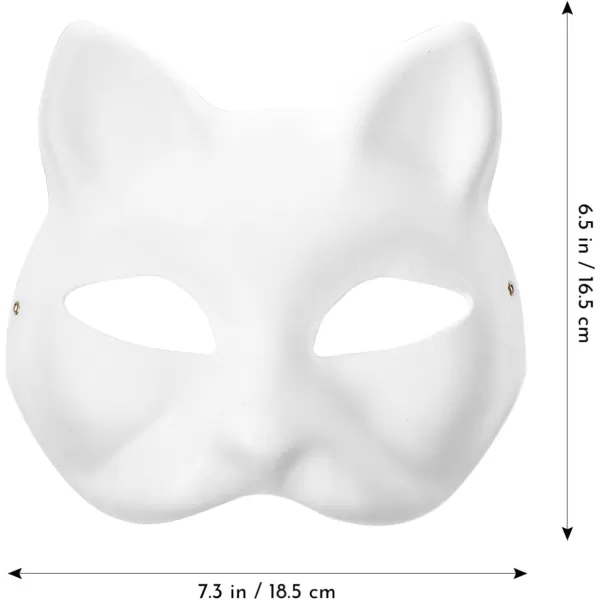 Toyvian White Paper Masks Blank Half Face Cat Masks DIY Blank Unpainted Face Mask 10 Pcs White Fox Mask White Face Paper Masks for Cosplay Fox Masquerade Blank Cat Mask for Carnival Easter Halloween