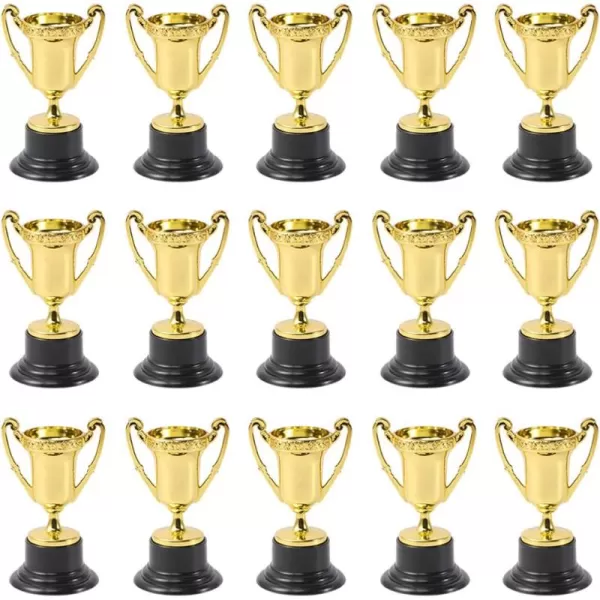 Toyvian 20Pcs Gold Award Trophy Cups Plastic Reward Trophies for Party Favors Props Winning Prizes Competitions for and Adults